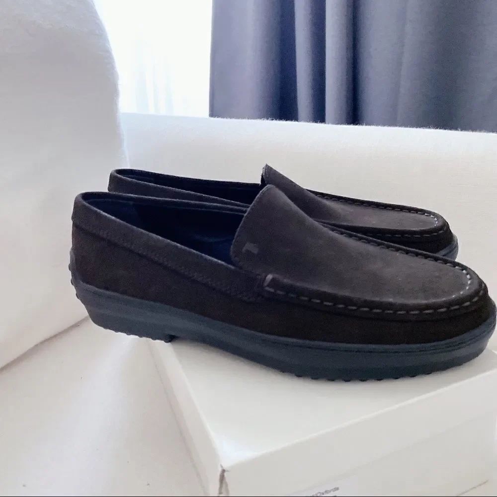 New without Box” Tod’s woman suede loafer in dark brown size 37.5
